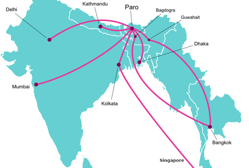 air travel to bhutan from india