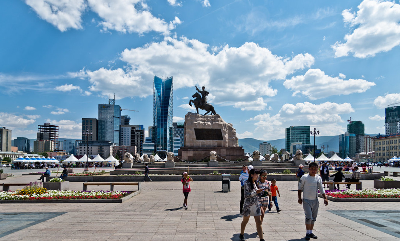 Large mongolia sukhbaatar square