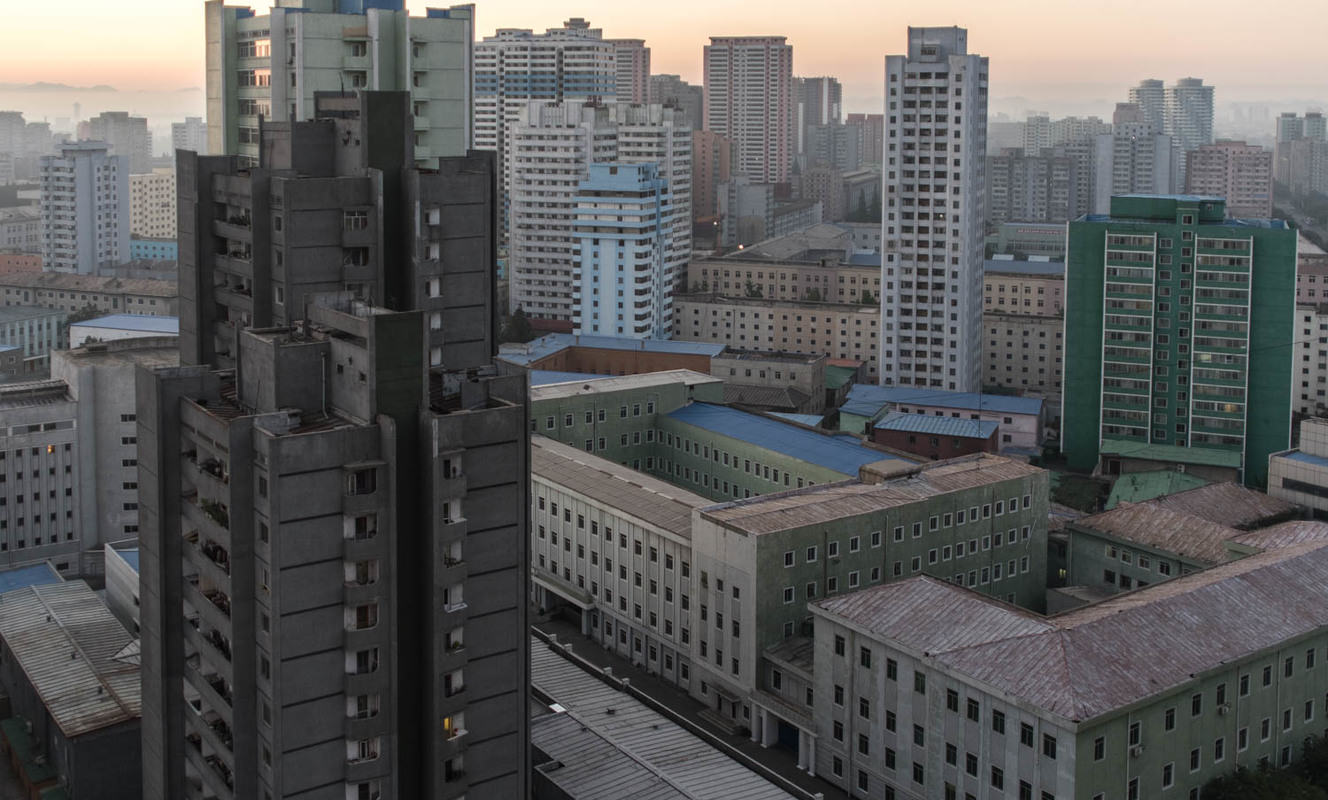 Large pyongyang north korea skyline
