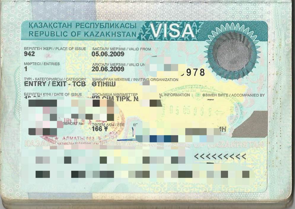 documents required for kazakhstan tourist visa