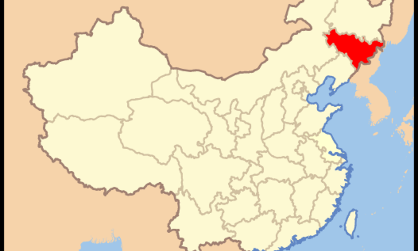Large china dongbei jilin province map